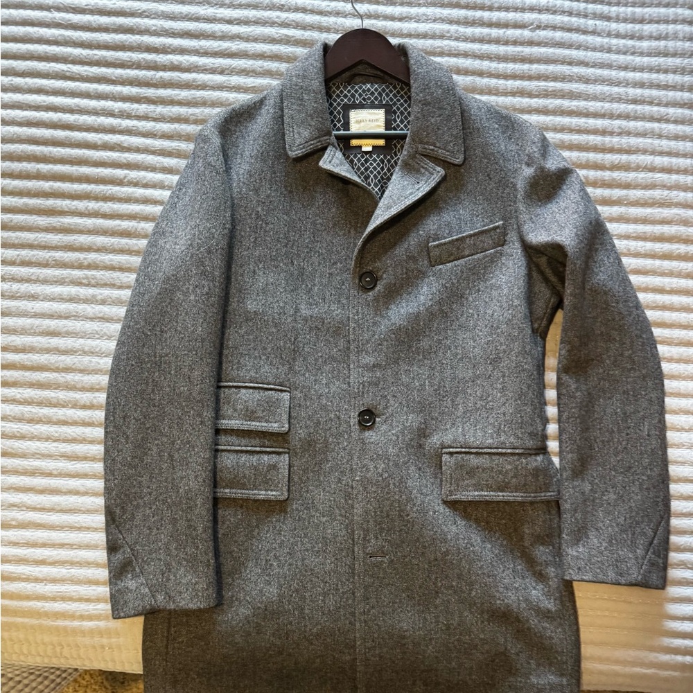Billy Reid Gray Wool Astor Trench Coat